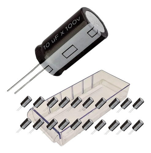 Capacitor Eletrolitico 10uf X 100v (20 Peças) 105º - 10x100