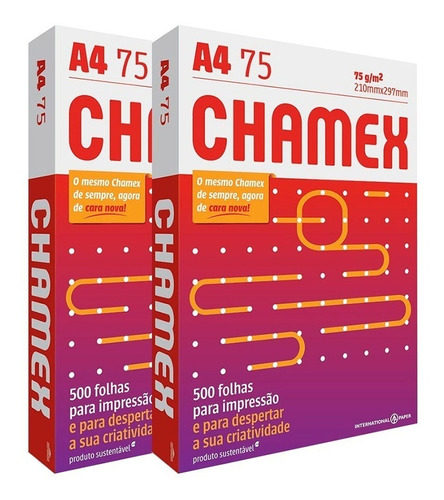 Chamex Sulfite A4 Com 500 Folhas (1000 Folhas) - 2 Pacotes