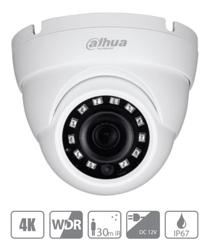 Cámara Domo 4k Eyeball Dahua Hdw1801m Hdcvi Tvi A Hd Y Cbvs