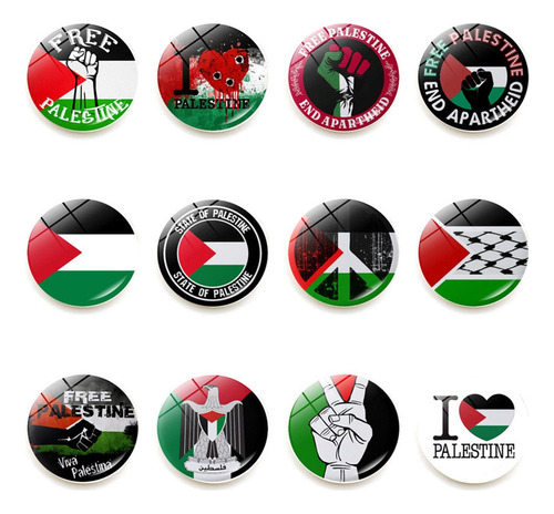 Pin De Solapa Con La Bandera De Palestina, 12 Unidades, Con