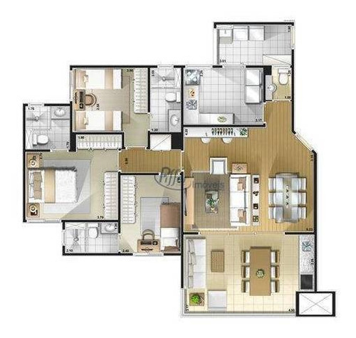 Imagem 5 de 15 de Apartamento Com Sacada Gourmet Na Vila Carrão - Ap0261