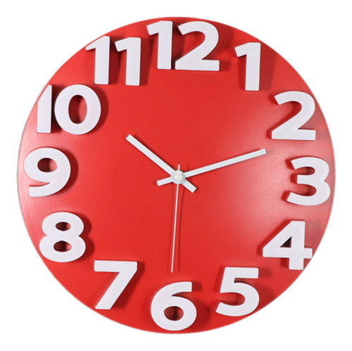 Relógio De Parede Decoração Para Casa Vermelho