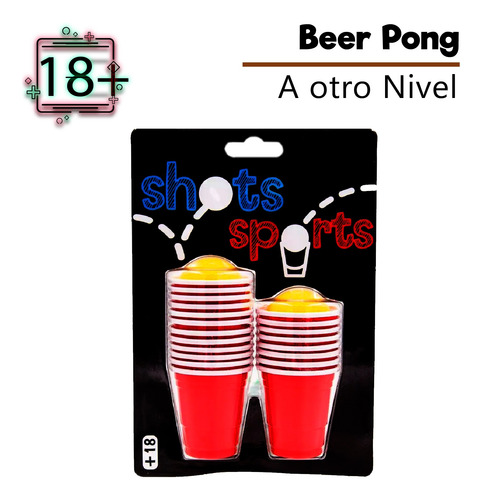 5 Mini Beerpong Shot Sport 100 Vasos Y 10 Pelotas De Pinpong