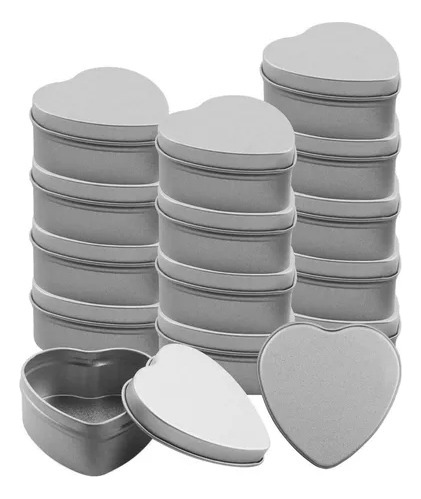 30 Latas De Metal En Forma De Corazón, Tarros For Velas