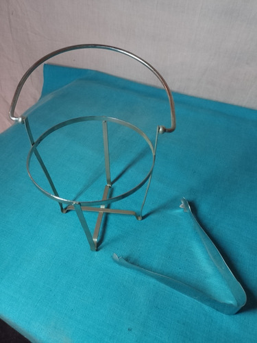 Soporte Acero Inoxidable Para Hielera + Pinza