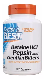 Betaína Hcl Pepsina Y Genciana Amarga 120 Capsulas Betaine