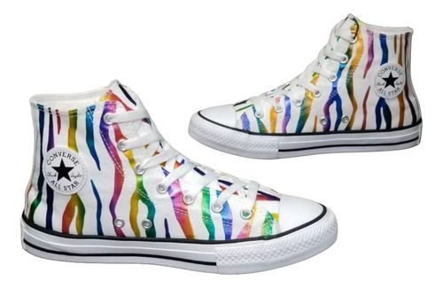 Converse Zebra Chuck Taylor All Star/sneakers 24 Cm Sin Caja (Usado)