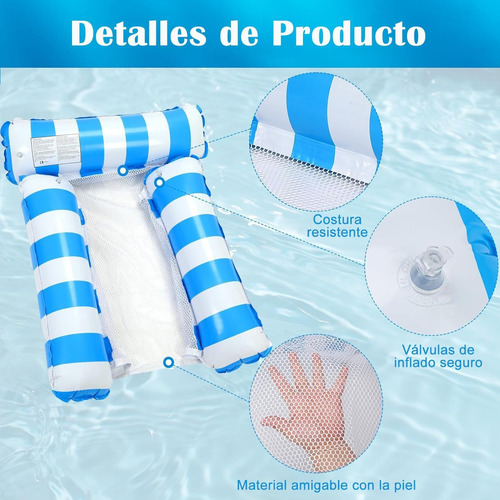 Hamaca De Agua Inflable 4 En 1, Pack De 2, Inflable Para