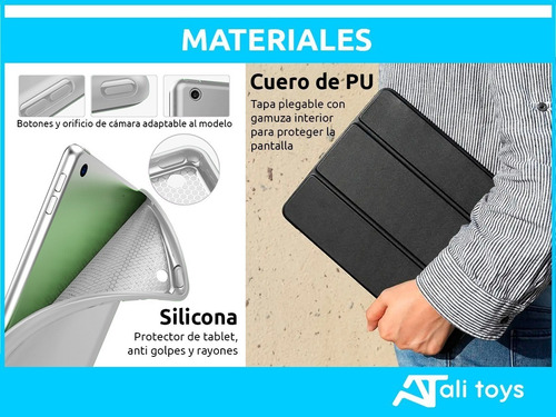 Funda Smart Cuero Pu Para Tablet Samsung Tab A7 T500 T505 Color Negro