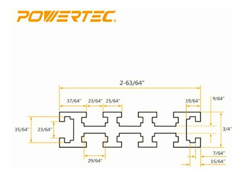 Powertec 71223 Multi T-tracks | 36 Pulgadas De Largo 3