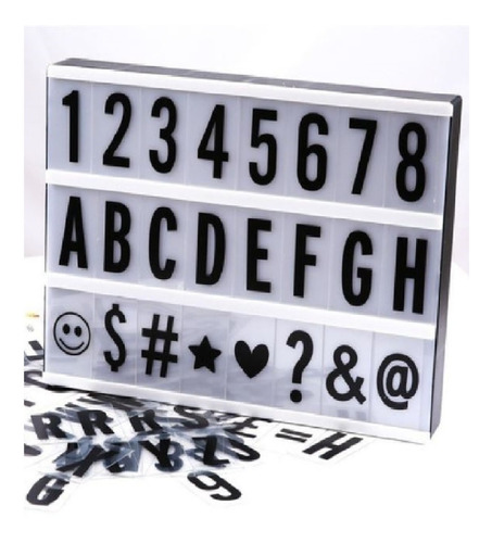 Imagen 1 de 4 de Cartel Luminoso Led Letras Emojis 30x22cm Light Box