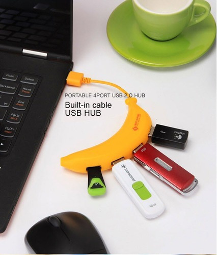 Imagen 4 de 6 de Hub Otg Smart 4 Ptos. Banana Para Celulares | Pc | Notebook