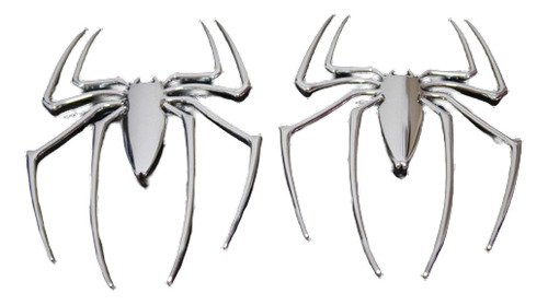 2pcs Spiderman Spide 3d Plata Coche Campana Metal Emblema In