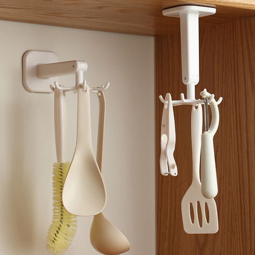 Estante Giratorio De Pared Con 6 Ganchos Para Cocina, Sin Ne