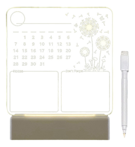 X Quadro De Notas De Calendário Transparente Em Acrílico Era