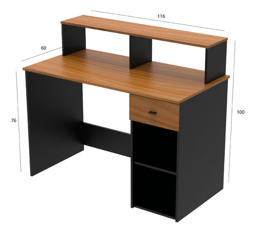 Escritorio Centro Estant Turin Negro Paraiso Ancho 116cm
