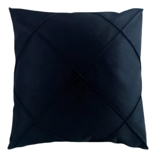 Almofada Cheia Suede Drapeada Macia 45x45 - Decorativa Cor Preto