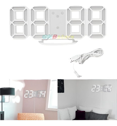 Reloj De Pared De La Noche De La Tabla Del Led Del Diseño Mo