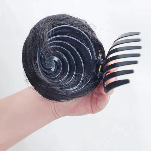 Chongo Elegante Castaño Claro Con Cordón Y Clip