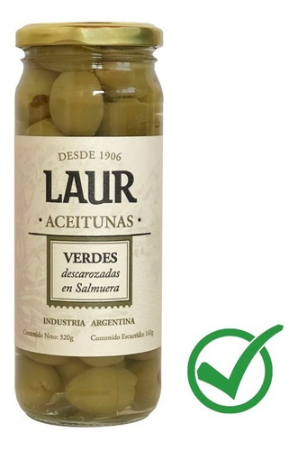 Aceitunas Verdes Sin Carozo Laur Descarozadas 