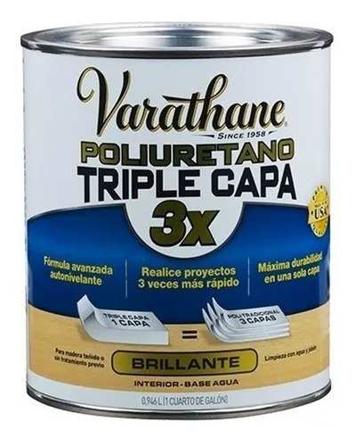 Poliuretano Para Madera Triple Capa Varathane Envío Gratis