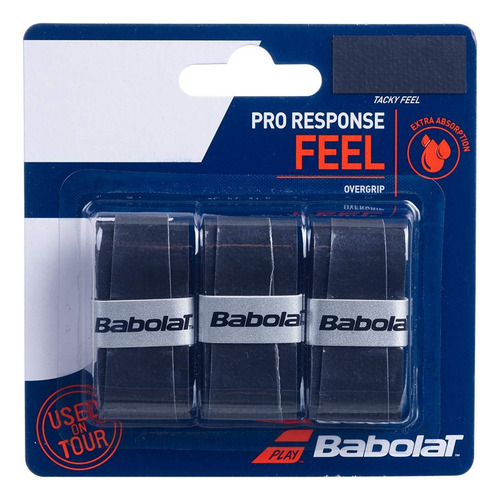 3 Sobregrips Babolat Pro Respuesta Tenis () Negro