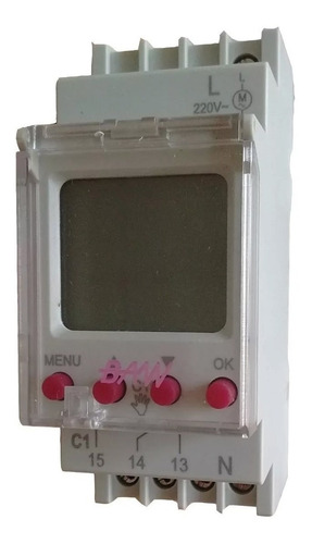 Imagen 1 de 10 de Timer Reloj Temporizador Digital 52 Prog Din Baw Ihd37