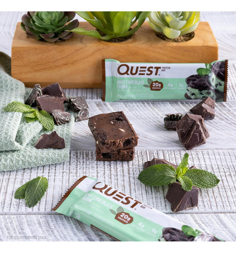 Quest 4 Barras De Proteína Trozos De Chocolate Con Menta
