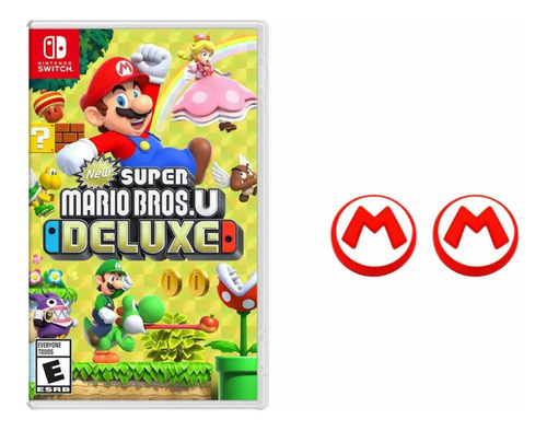 Super Mario U Deluxe + 2 Grips Nintendo Switch Nuevo