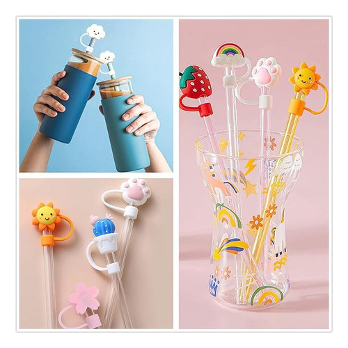 8 Reusable Straw Sleeves, Straw Tip Sleeves, Straw Sleeves