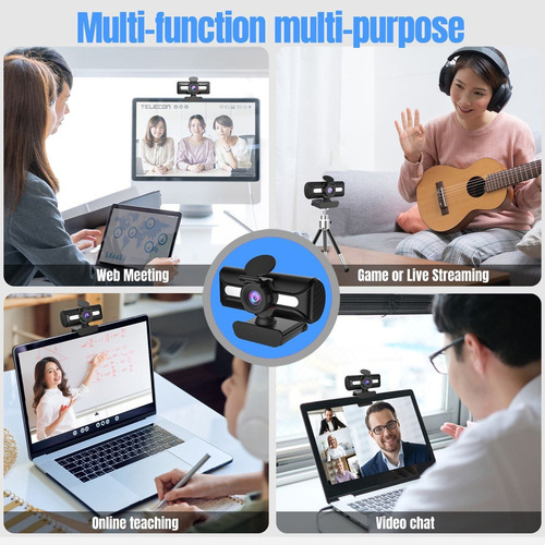Webcam 1080p Con Micrófono Usb Cámara Portátil De Escritorio