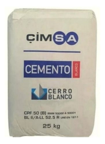 Cemento Blanco Cimsa Bolsa De 25 Kilos