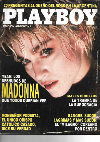 Revista Playboy #32 1988 Madonna Al Desnudo Ed. Argentina