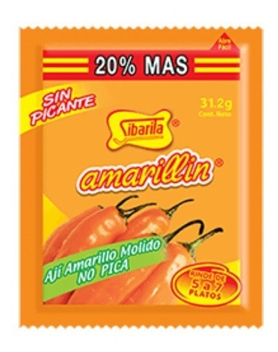 Amarillin Ají Amarillo Molido 31.2g Importado Perú X10u