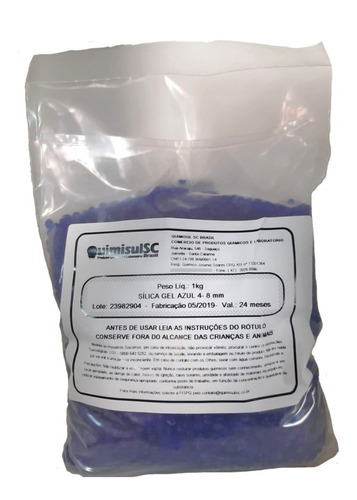 Sílica Gel Azul 4-8 Mm Pacote 1 Kg