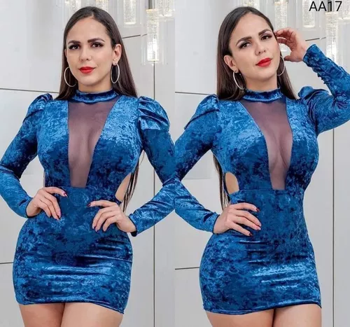 Vestido Azul Rey Sexy Manga Bombacha Larga Terciopelo en venta en Ciudad  Valles San Luis Potosí por sólo $   Mexico