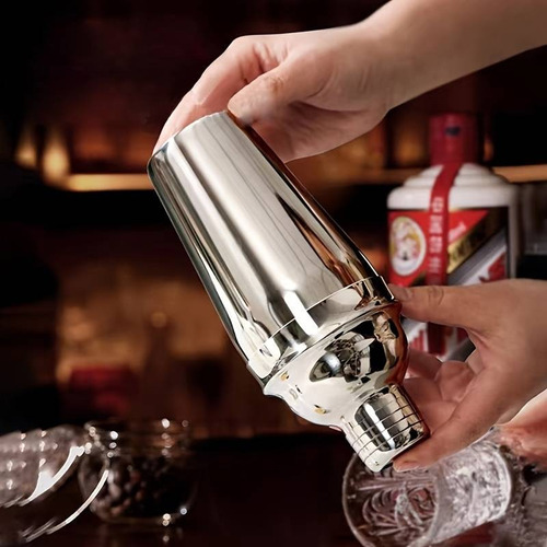 Coctelera Shaker Acero Inoxidable Utensilios Bar 500ml 2 Pzs