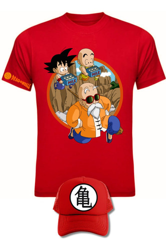 Camiseta Dragon Ball Goku Maestro Serie Red Obsequio Gorra 