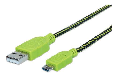 Cable Usb Manhattan 352765 Micro-usb A Usb-a 1.8 M Verde /v Color Verde claro