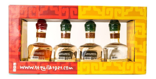 Imagen 2 de 4 de 1921 Tequila 100% Agave Combo 4 Miniaturas 50ml.