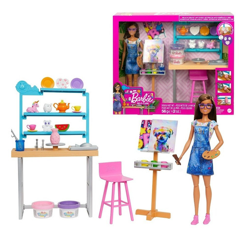 Set De Juego Barbie Wellness Estudio De Arte Creativo