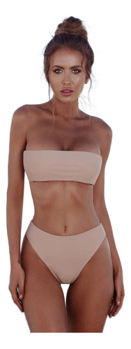 Conjunto De Bikini Estilo Bandeau Con Vendaje Para Mujer, Tr