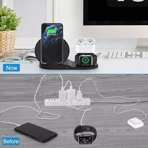Cargador Rápido Inalámbrico 3 En 1 Apple 2020 + Cargador 3.0