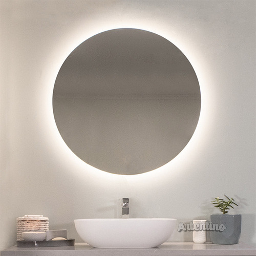 Imagen 6 de 10 de Lampara Luz Led Pared Espejo 4 Mm Baño 60 Cm Redondo Moderno