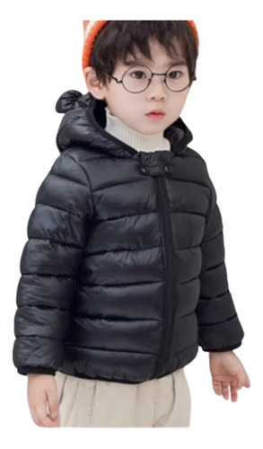 Jaqueta Puffer Capuz Infantil Criança 3 A 4 Anos Preto Fgrat