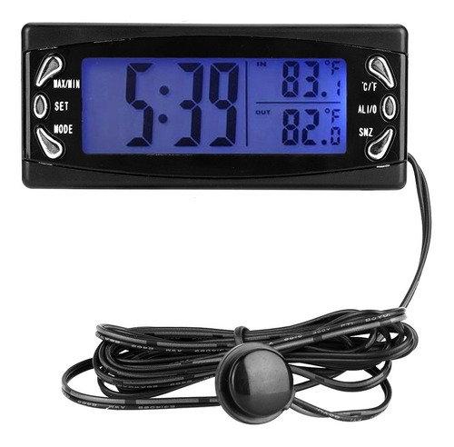 Termómetro Digital Para Coche, 12 V, Reloj Lcd, Temperatura