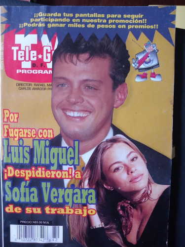 Luis Miguel Y Sofia Vergara En Revista Teleguia Jose Jose (Usado)