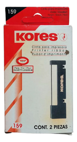 2 Cintas 159 Kores P/ Olivetti Logos 40 Color Negro