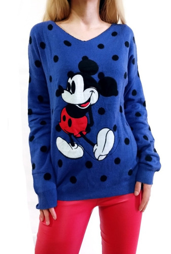 Sweater Lunares Con Mickey Exclusivo Mujer