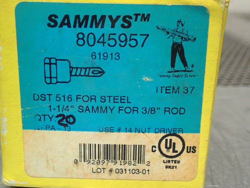 Sammys 8045957 Dst 516 For Steel 1-1/4 Sammy For 3/8 S Zza